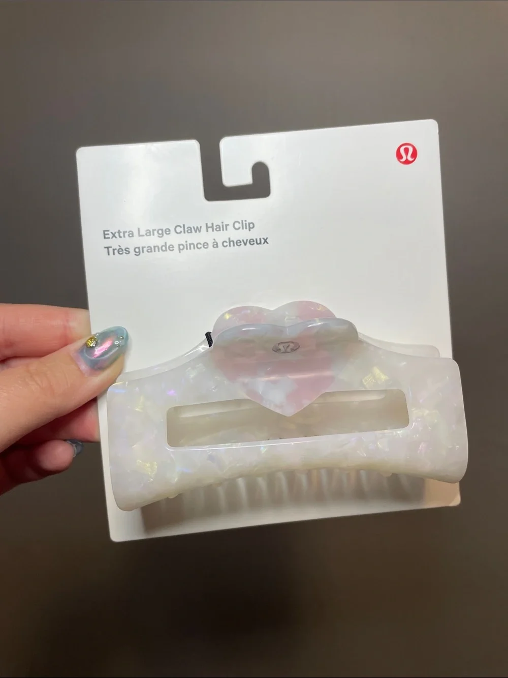 Lululemon Iridescent Heart Extra Large Claw Hair Clip - NWT $28 MSRP